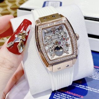 Đồng Hồ Nữ HANBORO Quartz Dây Trắng Mặt Vuông chính hãng tại WinWatch