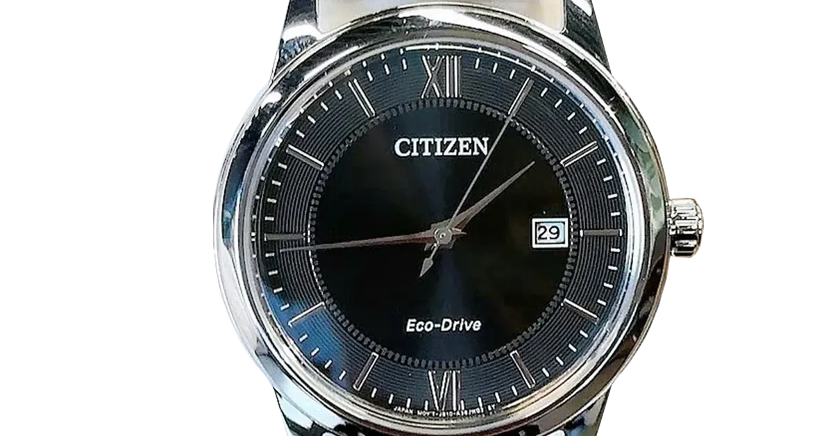 Montre Citizen AW1780-17L Homme Eco-Drive - Cadran Bleu 40mm - Cuir Noir - Neuve Avec Boîte