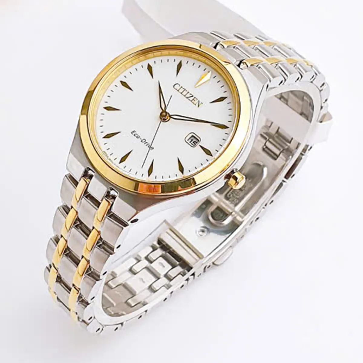 Citizen Eco Drive Womens Corso White Dial Calendar Gold EW2494 54A (6)