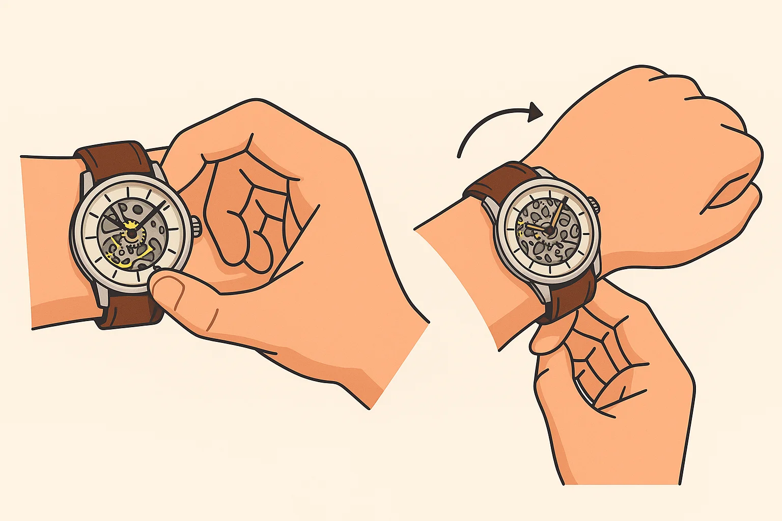 watch auto manual illustration watch auto manual illustration