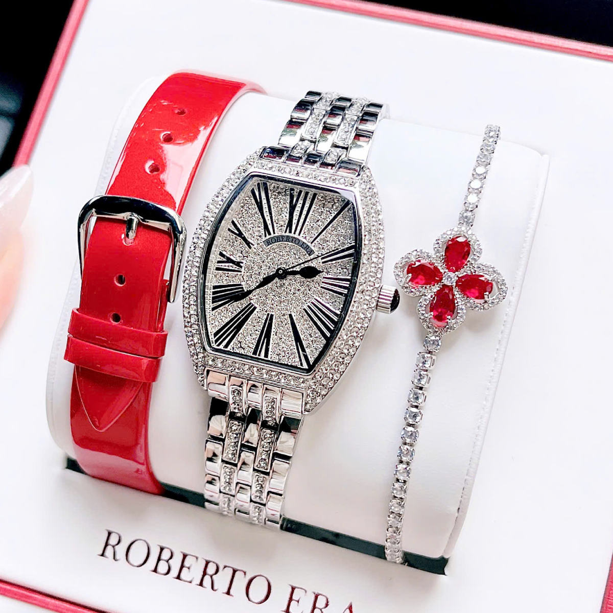 Set Đồng Hồ Nữ Roberto Era Dây Thép dây đeo và khóa - WinWatch