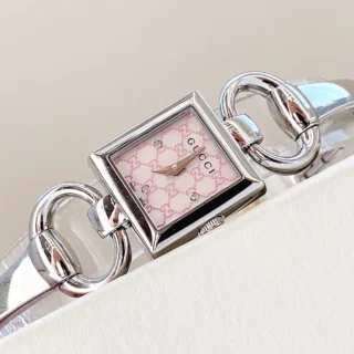 Gucci Tornabuoni GG Pink Dial Silver Tone Ladies Watch (1)