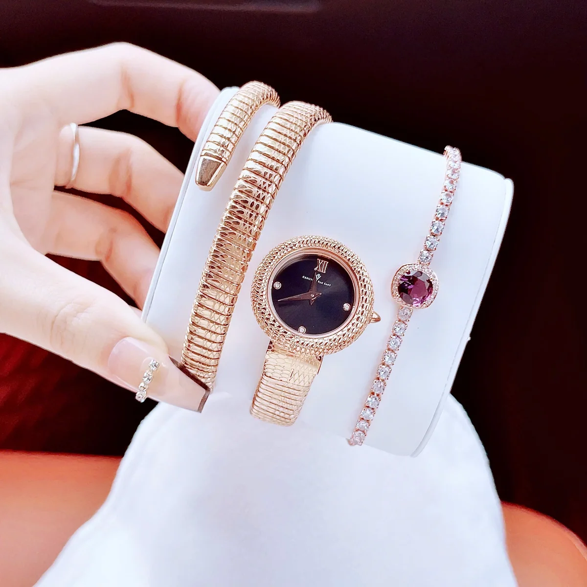 Christian Van Sant CV089 vỏ thép không gỉ ladies dressy