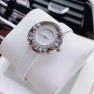 Đồng hồ nữ Franklin FL5888 32mm dây da vòng đá pha lê xoay - mặt trước